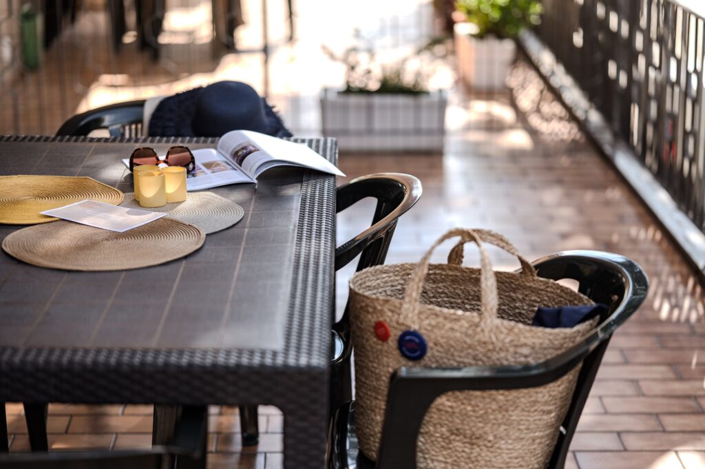 A private terrace in a Jesolo apartment is ideal for relaxing in September.