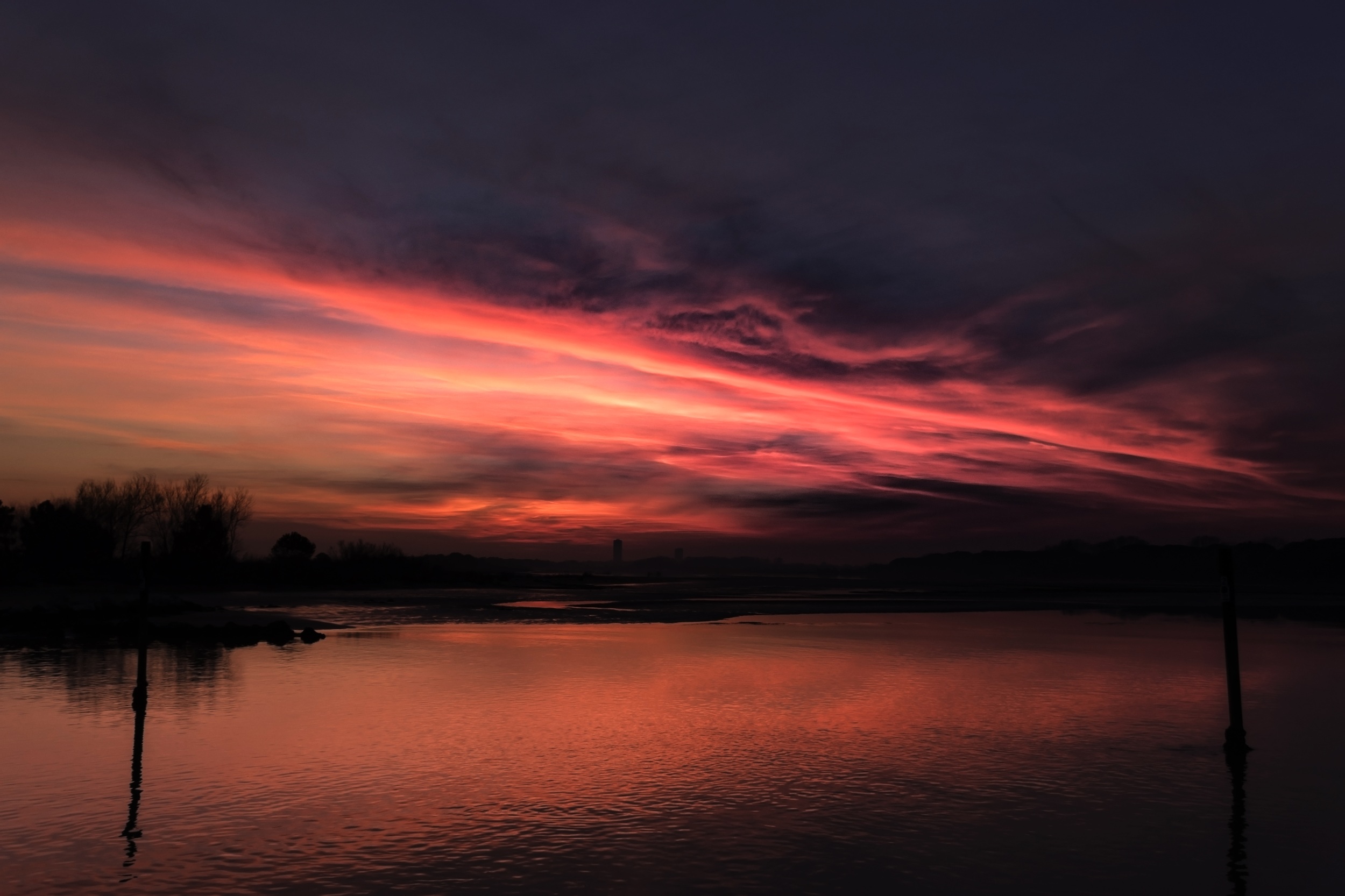 Escursione naturalistica alla Laguna del Mort durante la vacanza a Eraclea Mare. Tramonto.
